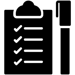 Clipboard checklist with pen