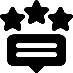 Three stars and speech bubble